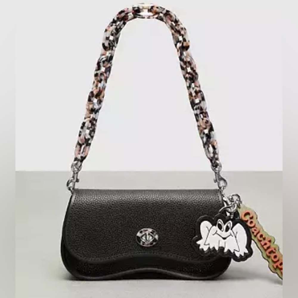 Coach Logo Bag Charm In Coachtopia Leather - Picture 8 of 10